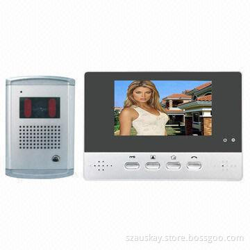 Video Door Phone with IR Night Vision Outdoor Camera and 4.3-inch TFT Color Indoor Monitor